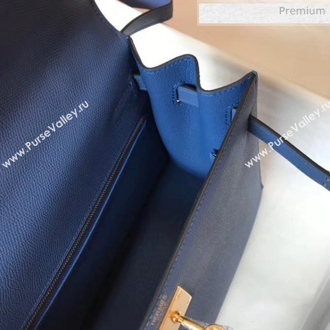 Hermes Kelly 32cm Top Handle Bag in Epsom Leather Blue 2020 (FL-20052918)