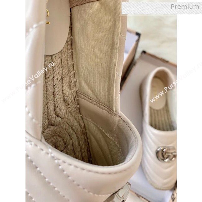 Gucci Matelassé Chevron Leather Espadrille 628086 Beige 2020 (HB-20053001)