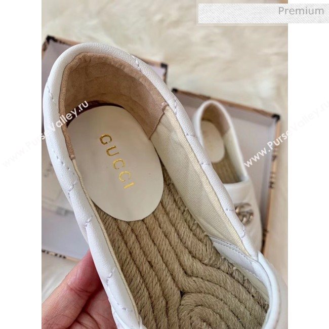 Gucci Matelassé Chevron Leather Espadrille 628086 White 2020 (HB-20053003)