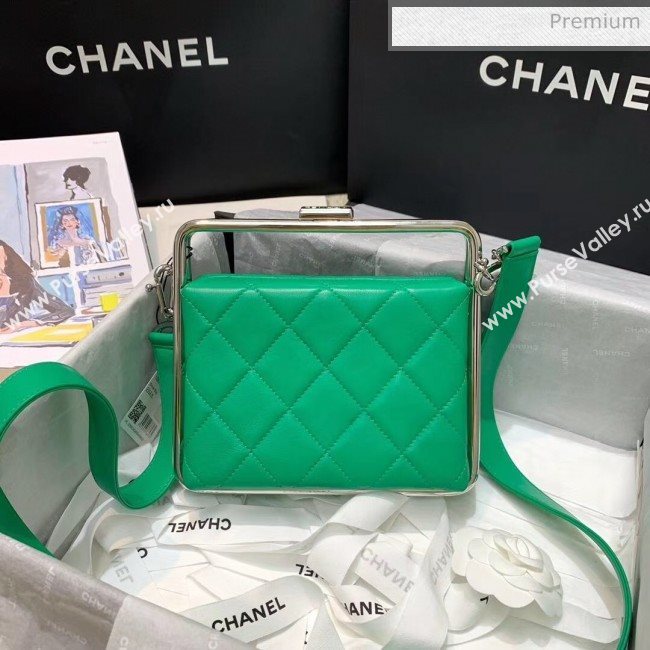 Chanel Lambskin & Silver-Tone Metal Clutch AS1732 Green 2020 (JY-20053019)