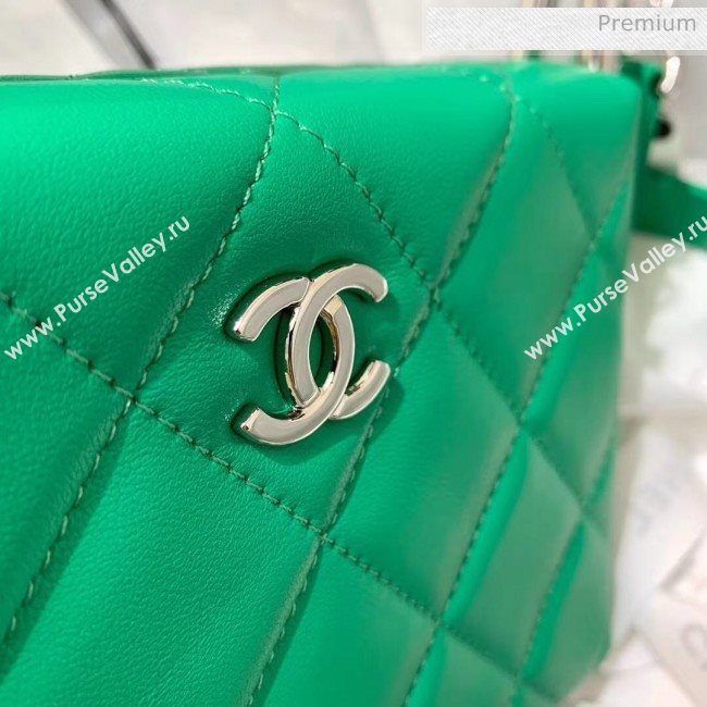 Chanel Lambskin & Silver-Tone Metal Clutch AS1732 Green 2020 (JY-20053019)