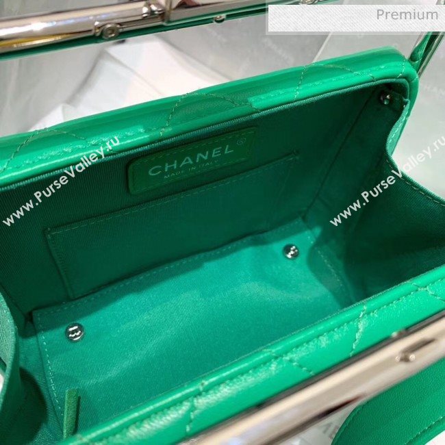 Chanel Lambskin & Silver-Tone Metal Clutch AS1732 Green 2020 (JY-20053019)