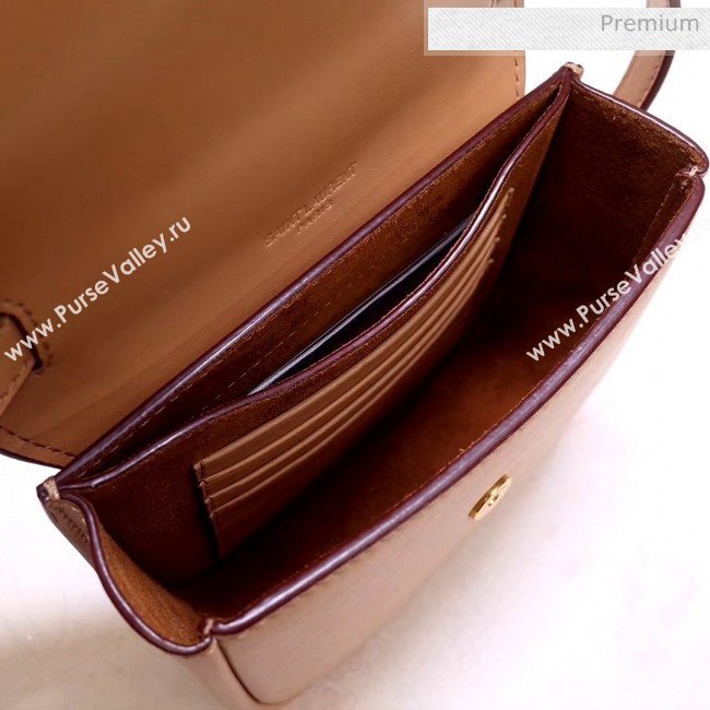 Saint Laurent KAIA Mini Satchel in Smooth Vintage Leather 623097 Brown 2020 (NA-20053027)