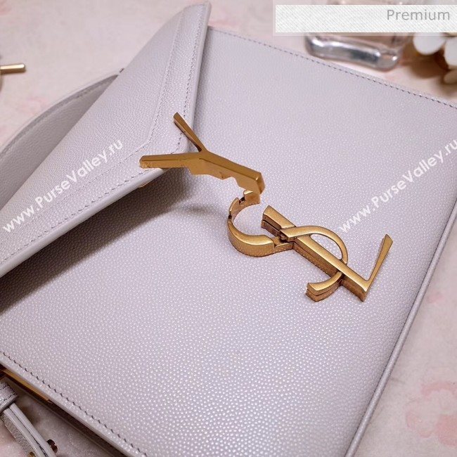 Saint Laurent CASSANDRA Mini Top Handle bag in Grain Leather 602716 White 2020 (NA-20053031)