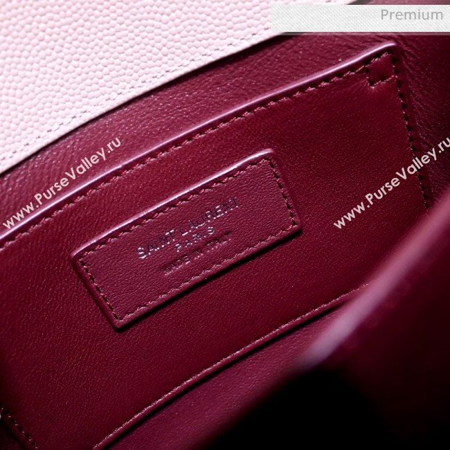Saint Laurent CASSANDRA Mini Top Handle bag in Grain Leather 602716 Light Pink 2020 (NA-20053032)