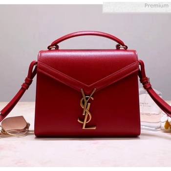 Saint Laurent CASSANDRA Mini Top Handle bag in Grain Leather 602716 Red 2020 (NA-20053033)