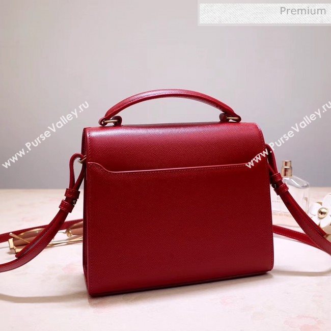 Saint Laurent CASSANDRA Mini Top Handle bag in Grain Leather 602716 Red 2020 (NA-20053033)