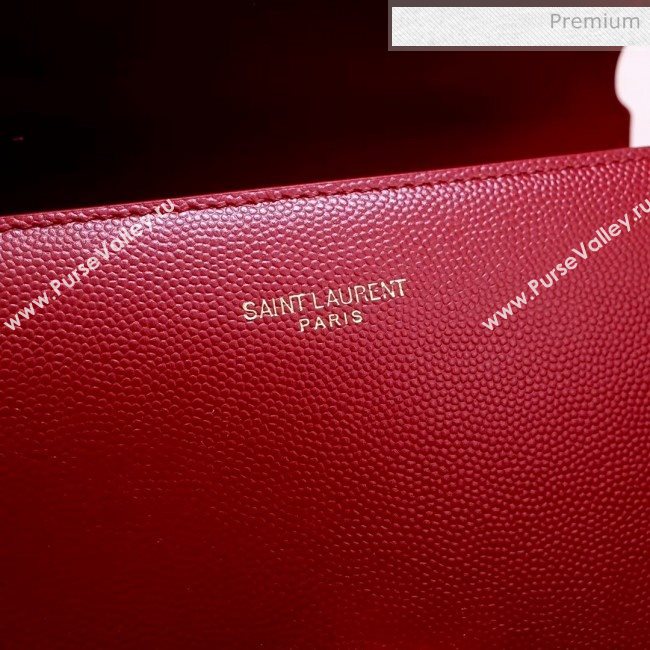 Saint Laurent CASSANDRA Mini Top Handle bag in Grain Leather 602716 Red 2020 (NA-20053033)