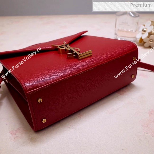 Saint Laurent CASSANDRA Mini Top Handle bag in Grain Leather 602716 Red 2020 (NA-20053033)