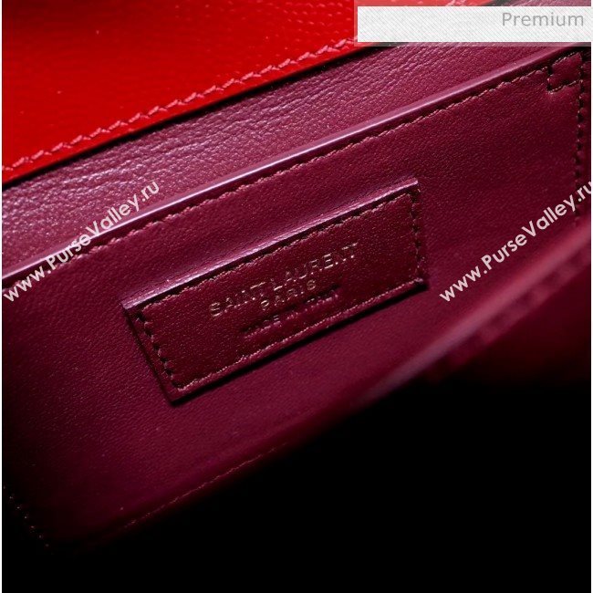 Saint Laurent CASSANDRA Mini Top Handle bag in Grain Leather 602716 Red 2020 (NA-20053033)