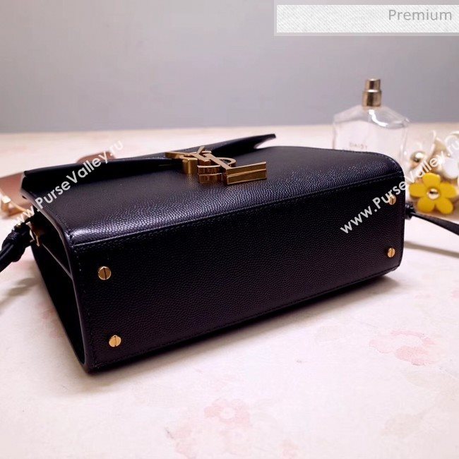 Saint Laurent CASSANDRA Mini Top Handle bag in Grain Leather 602716 Black 2020 (NA-20053034)