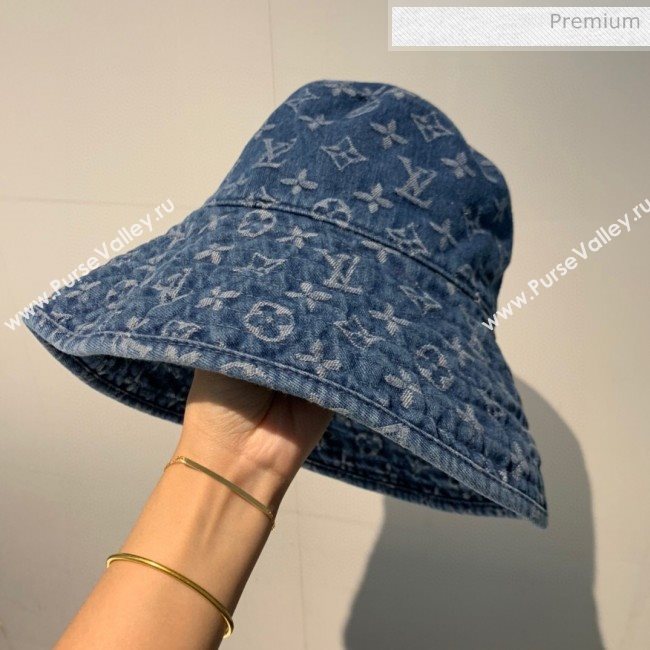 Louis Vuitton Monogram Denim Canvas Bucket Hat LV01 Blue/White 2020 (V-20052710)