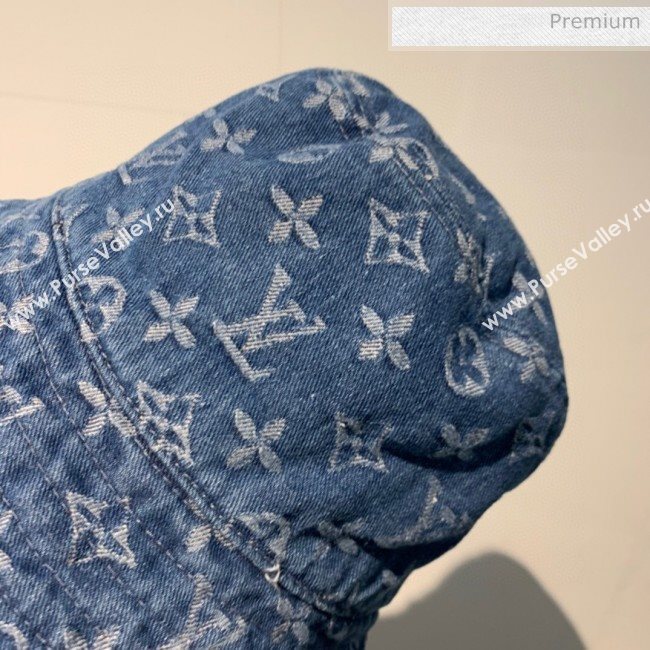 Louis Vuitton Monogram Denim Canvas Bucket Hat LV01 Blue/White 2020 (V-20052710)