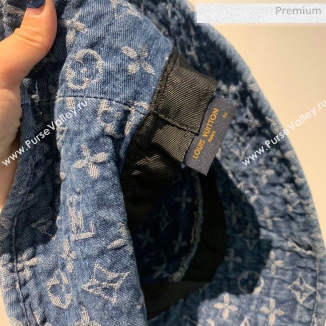 Louis Vuitton Monogram Denim Canvas Bucket Hat LV01 Blue/White 2020 (V-20052710)