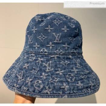 Louis Vuitton Monogram Denim Canvas Bucket Hat LV01 Blue/White 2020 (V-20052710)