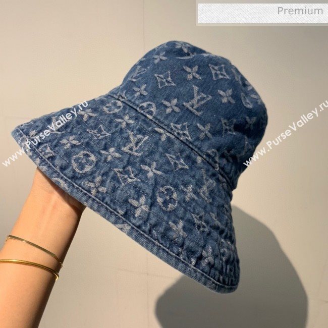 Louis Vuitton Monogram Denim Canvas Bucket Hat LV01 Blue/White 2020 (V-20052710)