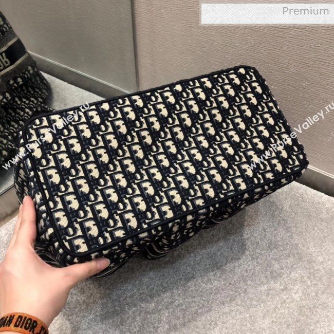 Dior Oblique Embroidery Catherine Tote Bag Deep Blue 2020 (XXG-20052727)