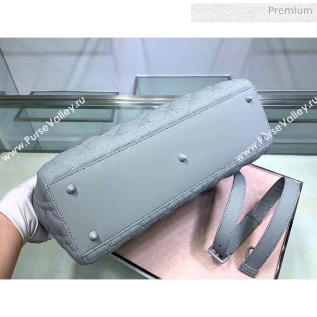 Dior Cannage Calfskin Large Lady Dior Bag Grey 2020 (XXG-20052728)