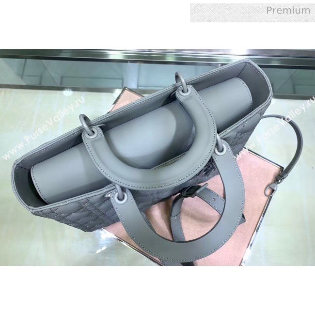 Dior Cannage Calfskin Large Lady Dior Bag Grey 2020 (XXG-20052728)