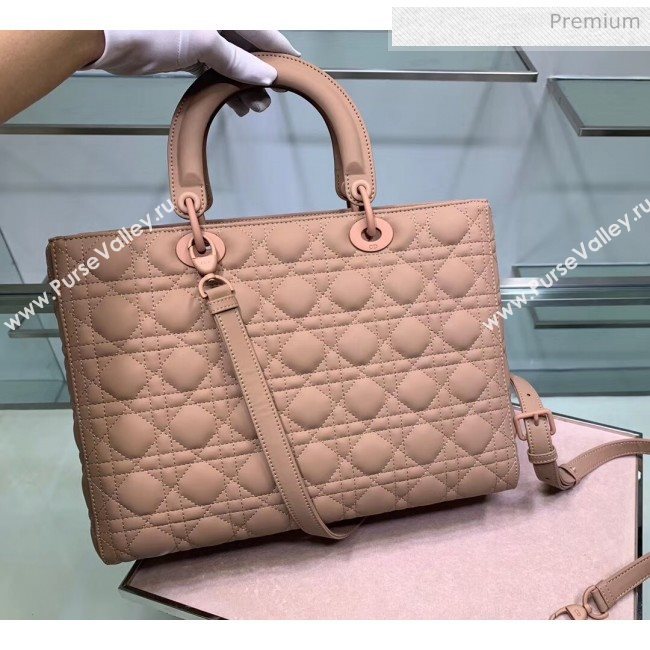 Dior Cannage Calfskin Large Lady Dior Bag Apricot 2020 (XXG-20052729)