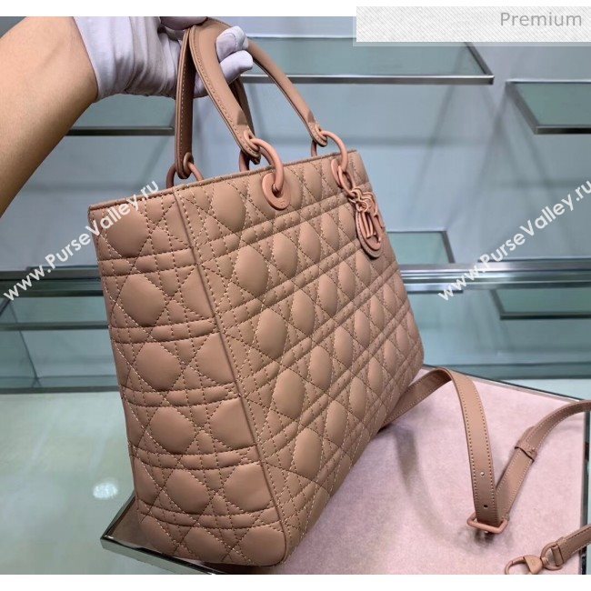 Dior Cannage Calfskin Large Lady Dior Bag Apricot 2020 (XXG-20052729)