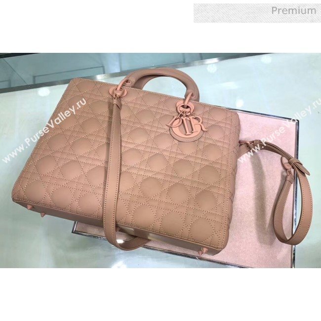 Dior Cannage Calfskin Large Lady Dior Bag Apricot 2020 (XXG-20052729)