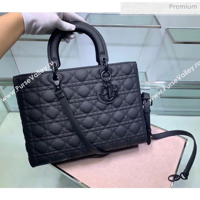 Dior Cannage Calfskin Large Lady Dior Bag Black 2020 (XXG-20052730)