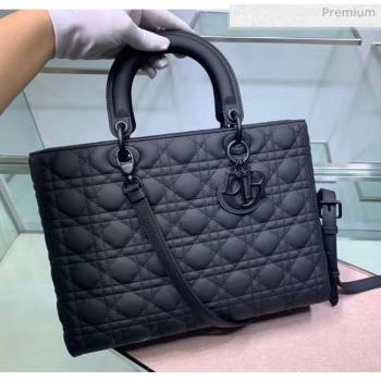 Dior Cannage Calfskin Large Lady Dior Bag Black 2020 (XXG-20052730)