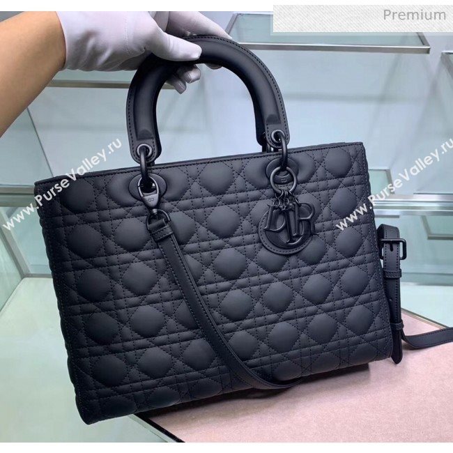Dior Cannage Calfskin Large Lady Dior Bag Black 2020 (XXG-20052730)