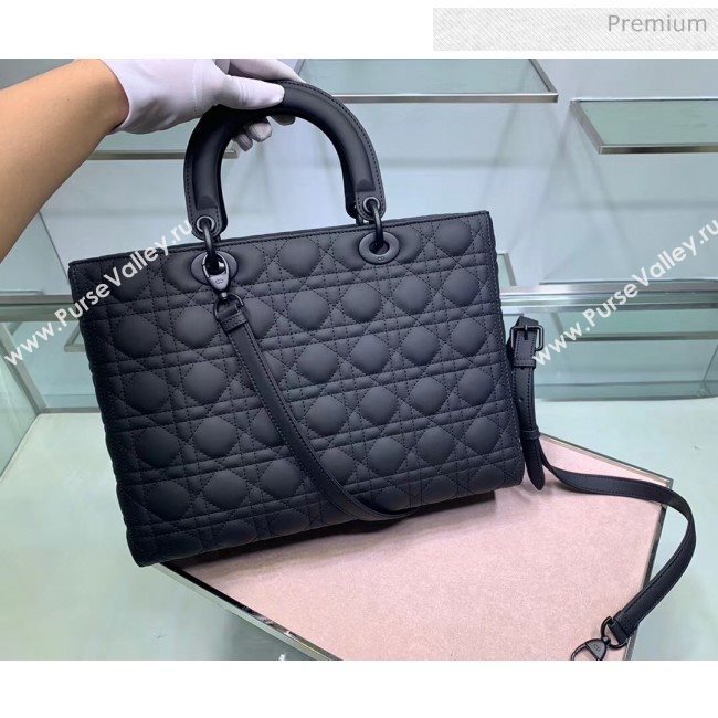 Dior Cannage Calfskin Large Lady Dior Bag Black 2020 (XXG-20052730)
