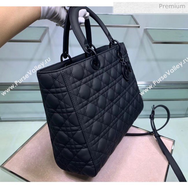 Dior Cannage Calfskin Large Lady Dior Bag Black 2020 (XXG-20052730)