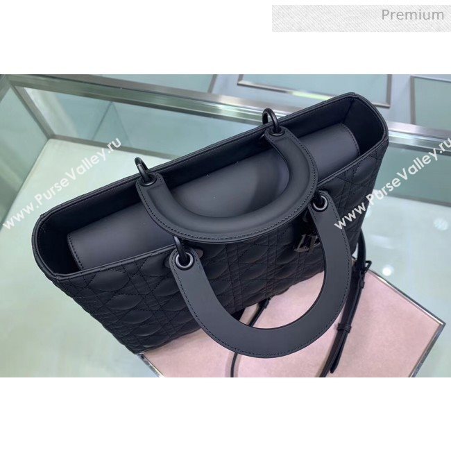Dior Cannage Calfskin Large Lady Dior Bag Black 2020 (XXG-20052730)