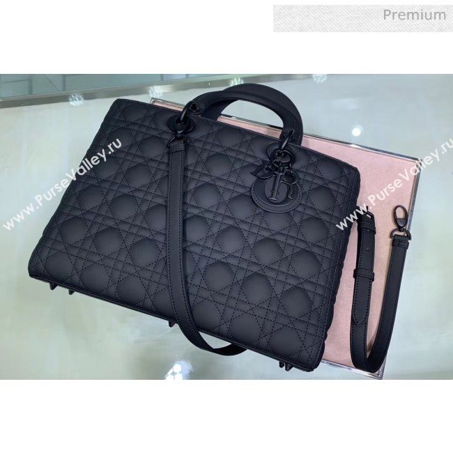 Dior Cannage Calfskin Large Lady Dior Bag Black 2020 (XXG-20052730)