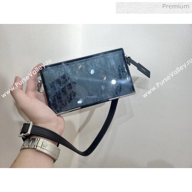 Dior Oblique Transparency PMMA Box Clutch Shoulder Bag Blue 2020 (XXG-20052731)