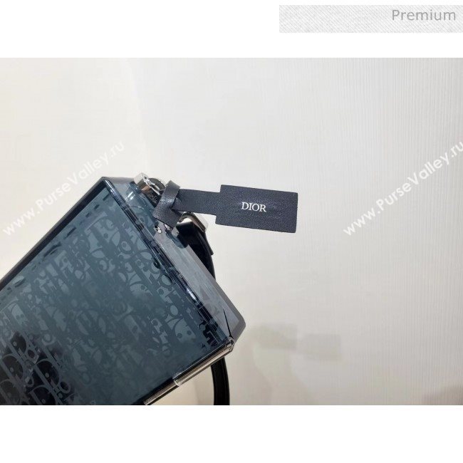 Dior Oblique Transparency PMMA Box Clutch Shoulder Bag Blue 2020 (XXG-20052731)