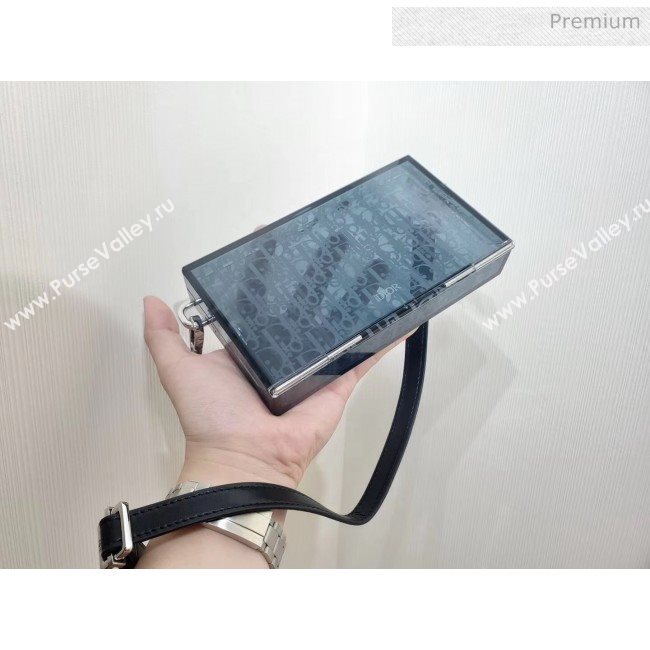 Dior Oblique Transparency PMMA Box Clutch Shoulder Bag Blue 2020 (XXG-20052731)