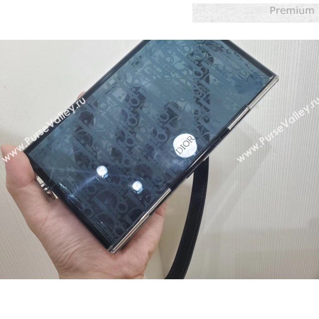 Dior Oblique Transparency PMMA Box Clutch Shoulder Bag Blue 2020 (XXG-20052731)