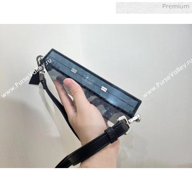Dior Oblique Transparency PMMA Box Clutch Shoulder Bag Blue 2020 (XXG-20052731)