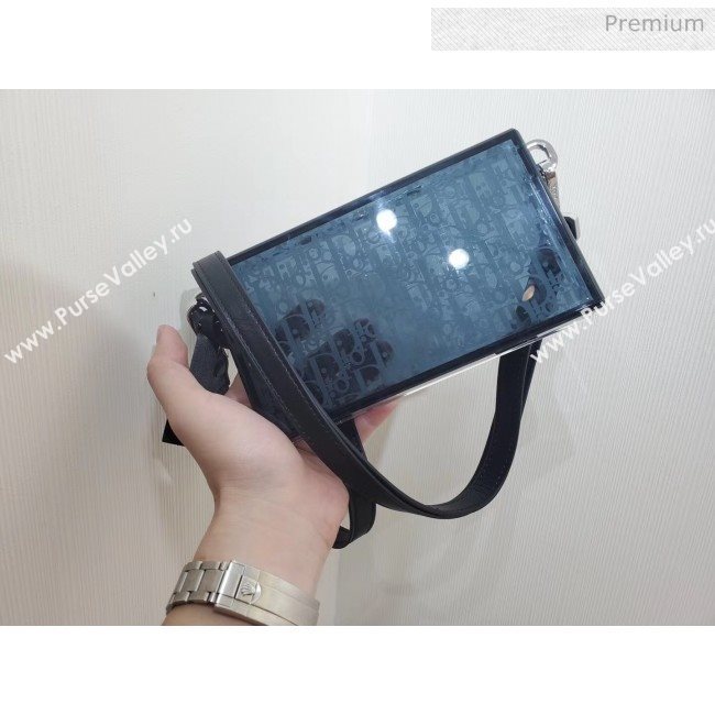 Dior Oblique Transparency PMMA Box Clutch Shoulder Bag Blue 2020 (XXG-20052731)