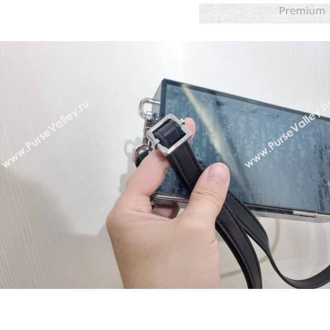 Dior Oblique Transparency PMMA Box Clutch Shoulder Bag Blue 2020 (XXG-20052731)