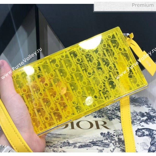 Dior Oblique Transparency PMMA Box Clutch Shoulder Bag Yellow 2020 (XXG-20052732)