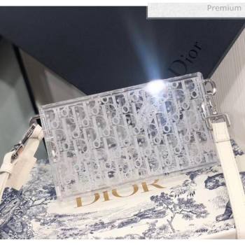 Dior Oblique Transparency PMMA Box Clutch Shoulder Bag White 2020 (XXG-20052733)