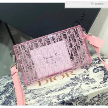 Dior Oblique Transparency PMMA Box Clutch Shoulder Bag Pink 2020 (XXG-20052734)