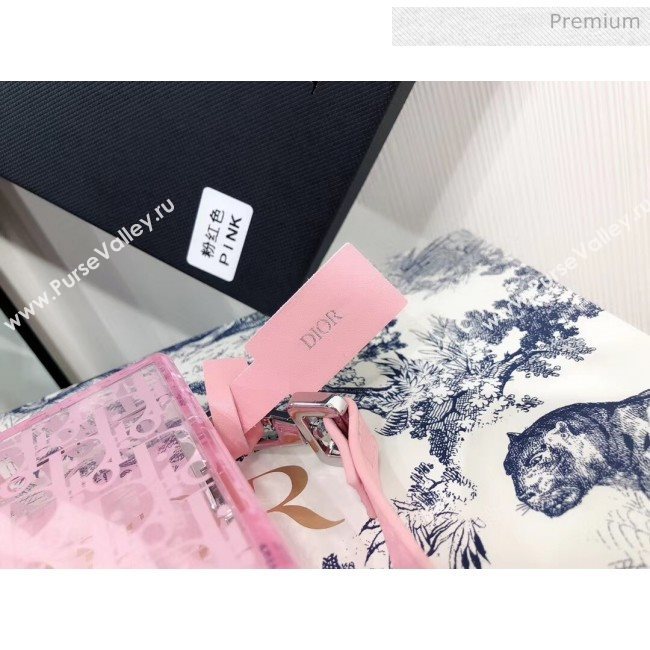 Dior Oblique Transparency PMMA Box Clutch Shoulder Bag Pink 2020 (XXG-20052734)