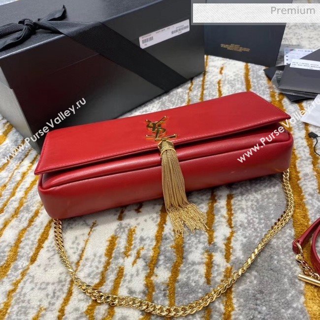 Saint Laurent Smooth Leather Kate 99 Tassels Shoulder Bag 604276 Red 2020（Top Quality） (JD-20052736)