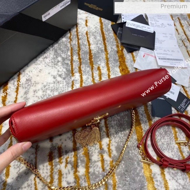 Saint Laurent Smooth Leather Kate 99 Tassels Shoulder Bag 604276 Red 2020（Top Quality） (JD-20052736)