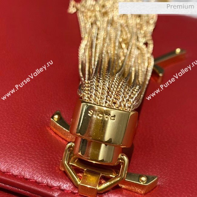 Saint Laurent Smooth Leather Kate 99 Tassels Shoulder Bag 604276 Red 2020（Top Quality） (JD-20052736)