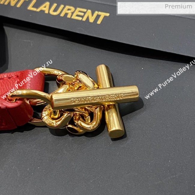 Saint Laurent Smooth Leather Kate 99 Tassels Shoulder Bag 604276 Red 2020（Top Quality） (JD-20052736)
