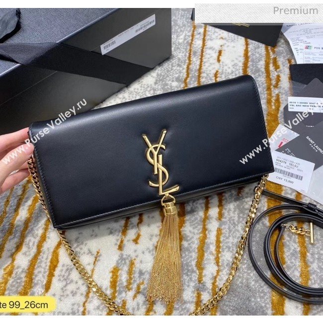 Saint Laurent Kate 99 Tassels Shoulder Bag 604276 Black 2020（Top Quality） (JD-20052735)