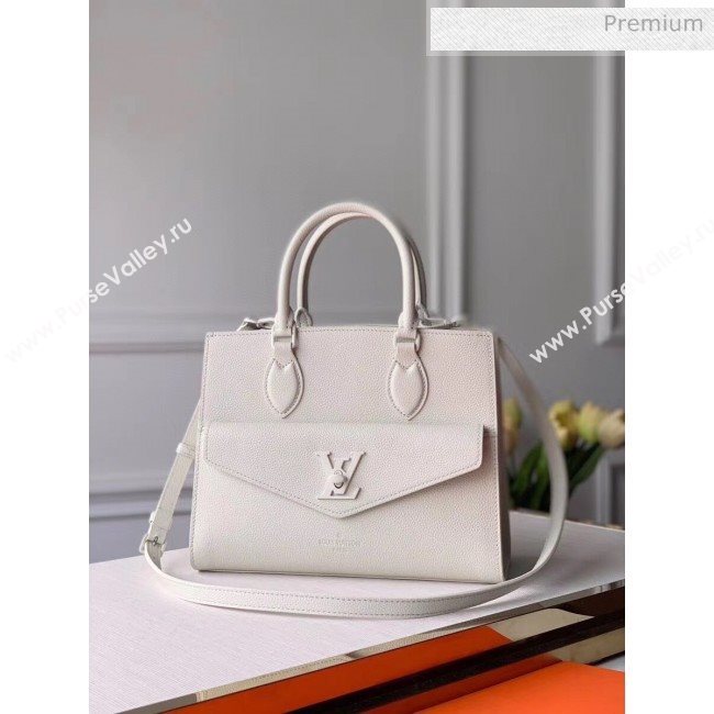 Louis Vuitton Lockme Tote PM Bag in Grainy Calfskin M55817 White 2020 (K-20060310)